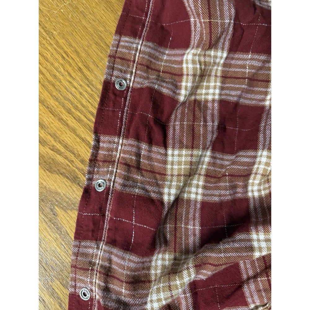 Wrangler Retro Women's Flannel Shirt Medium Red Plaid Western Button Up